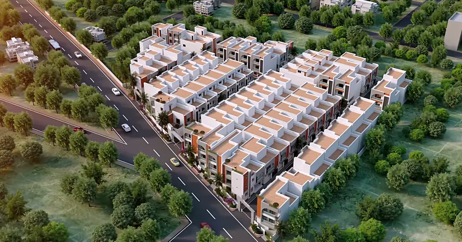 Aerial view of the community – ATH Feathers villas, Kundrathur, Chennai
