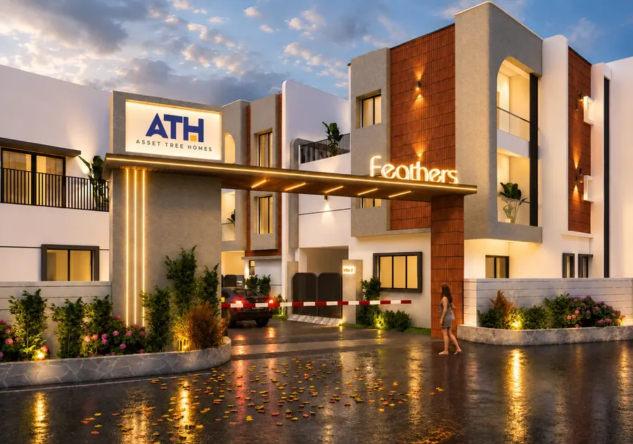 ATH Feathers entrance at dusk