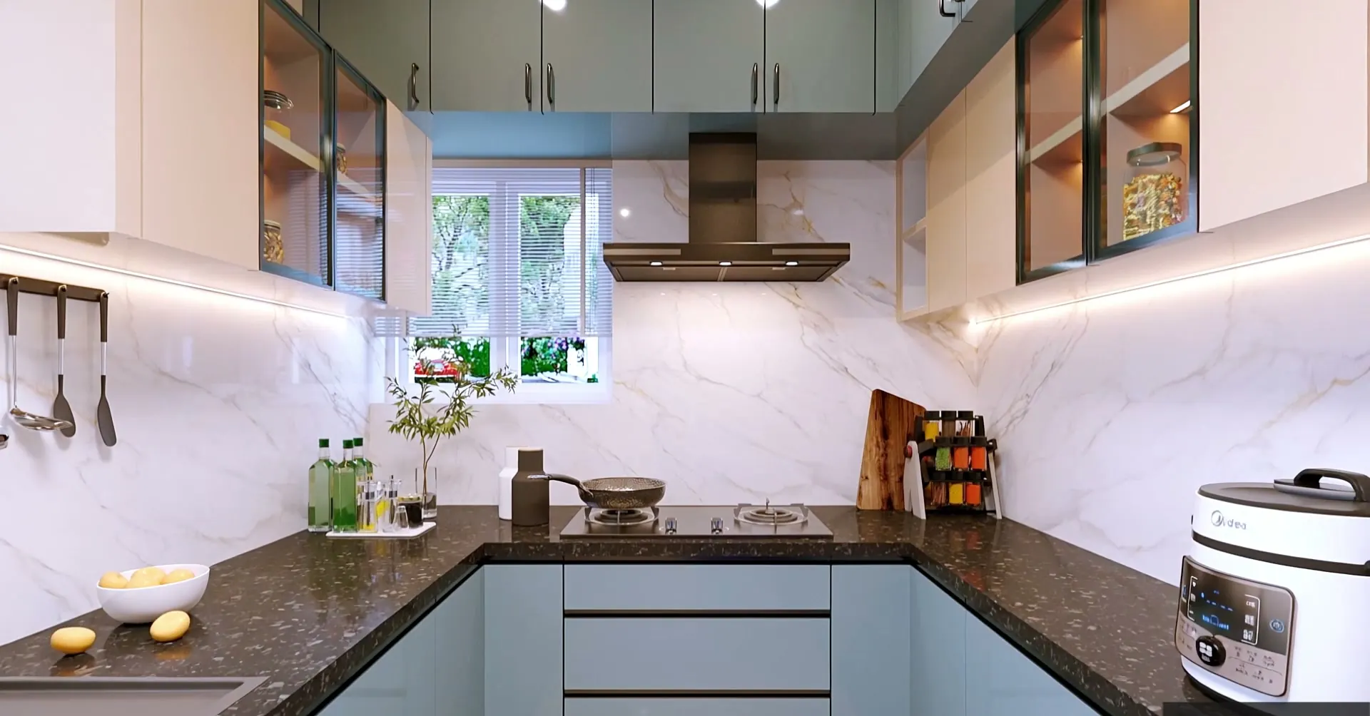 Kitchen interior at ATH Feathers