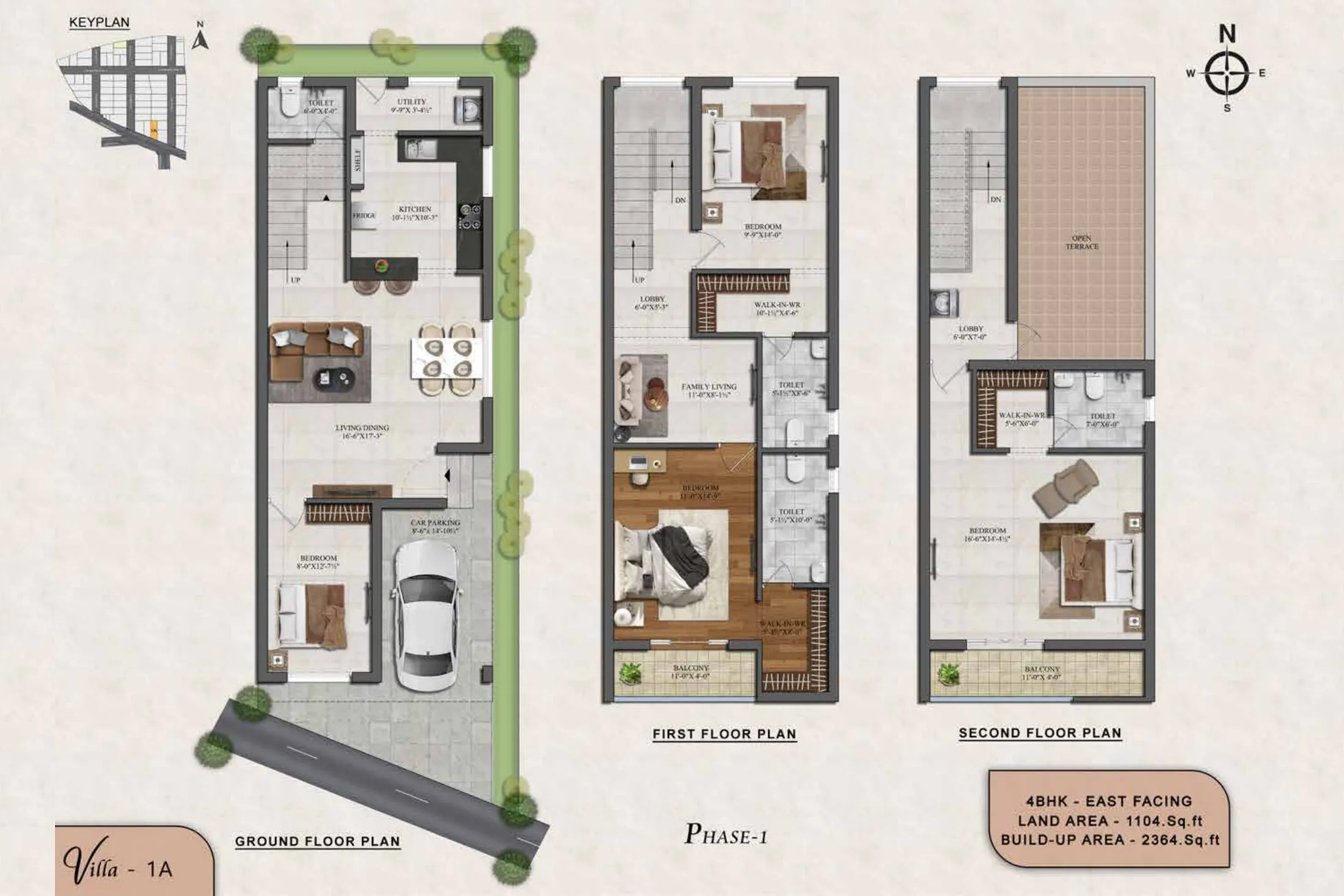 Villa 1A 4 BHK villa floor plan – ATH Feathers, Kundrathur