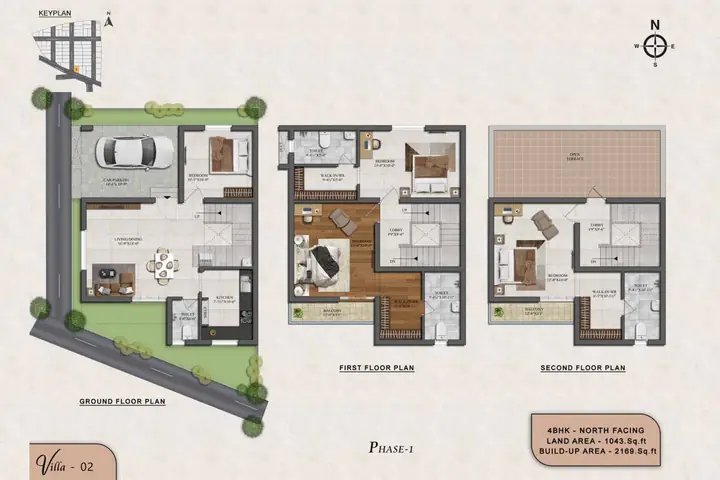 Villa 02 4 BHK villa floor plan, Phase 1 – ATH Feathers, Kundrathur