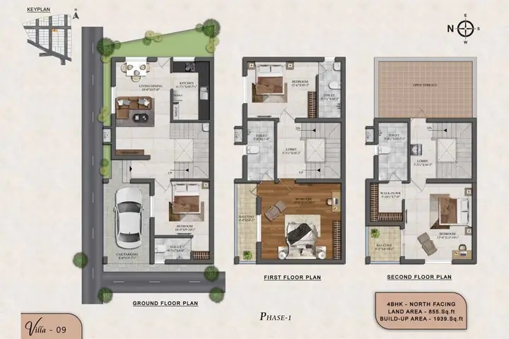 Villa 09 4 BHK villa floor plan, Phase 1 – ATH Feathers, Kundrathur