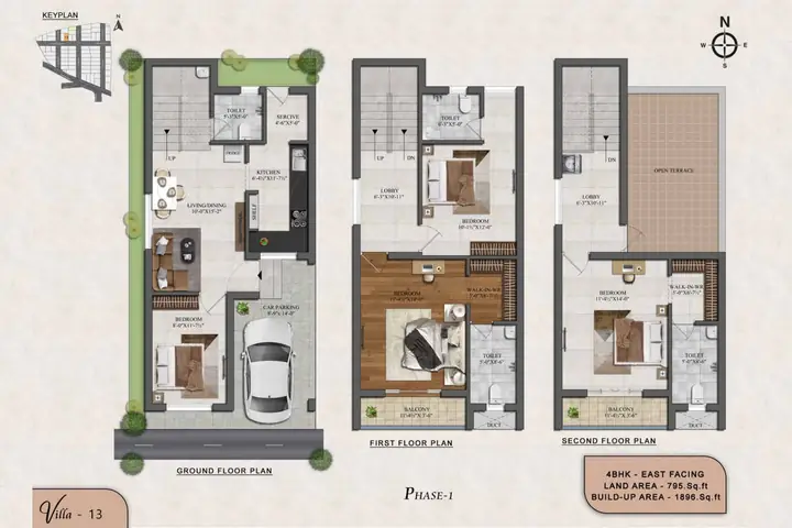 Villa 13 4 BHK villa floor plan, Phase 1 – ATH Feathers, Kundrathur