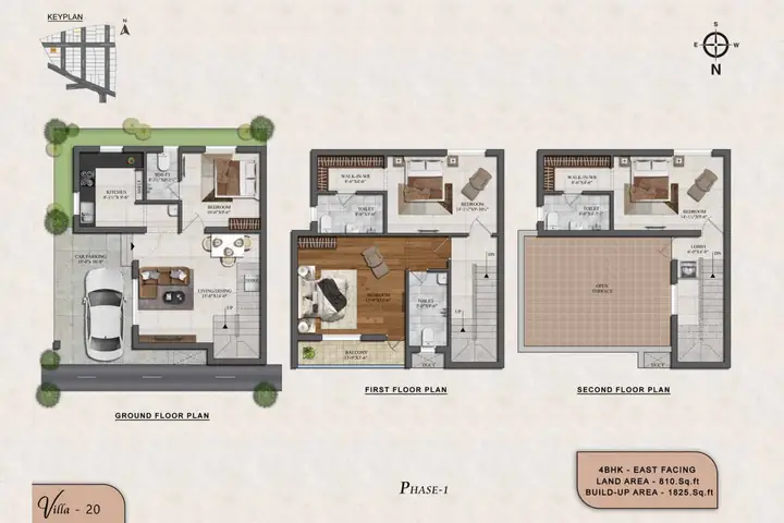 Villa 20 4 BHK villa floor plan, Phase 1 – ATH Feathers, Kundrathur