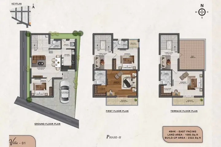 Villa 01 4 BHK villa floor plan, Phase 2 – ATH Feathers, Kundrathur