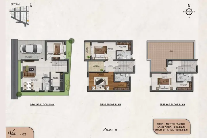 Villa 02 4 BHK villa floor plan, Phase 2 – ATH Feathers, Kundrathur