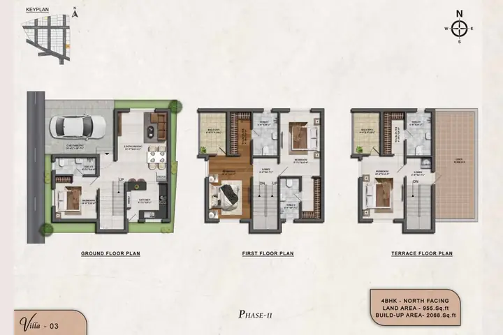 Villa 03 4 BHK villa floor plan, Phase 2 – ATH Feathers, Kundrathur
