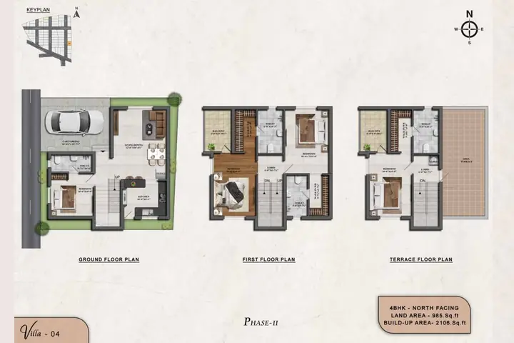 Villa 04 4 BHK villa floor plan, Phase 2 – ATH Feathers, Kundrathur