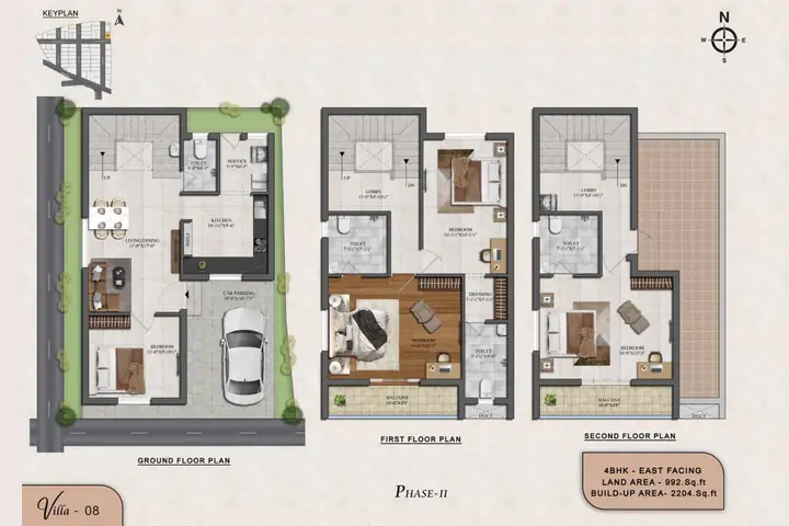 Villa 08 4 BHK villa floor plan, Phase 2 – ATH Feathers, Kundrathur