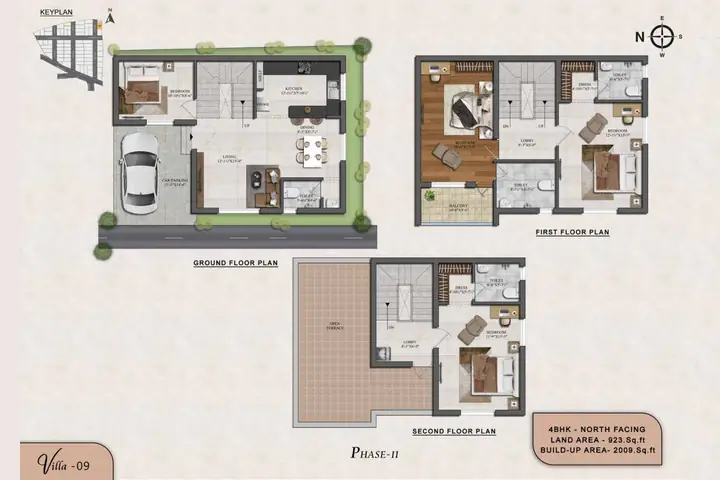 Villa 09 4 BHK villa floor plan, Phase 2 – ATH Feathers, Kundrathur