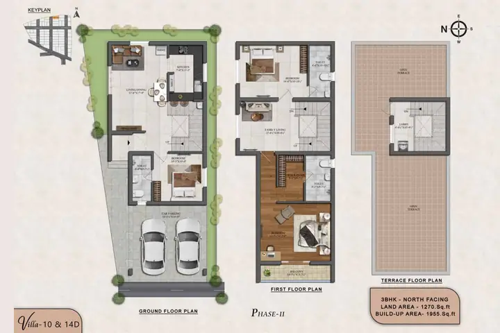 Villa 10 & 14D 3 BHK villa floor plan, Phase 2 – ATH Feathers, Kundrathur