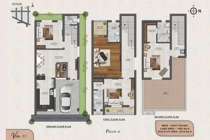 Villa 11 4 BHK villa floor plan, Phase 2 – ATH Feathers, Kundrathur