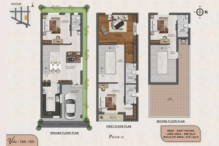 Villa 18A – 18D 4 BHK villa floor plan, Phase 2 – ATH Feathers, Kundrathur