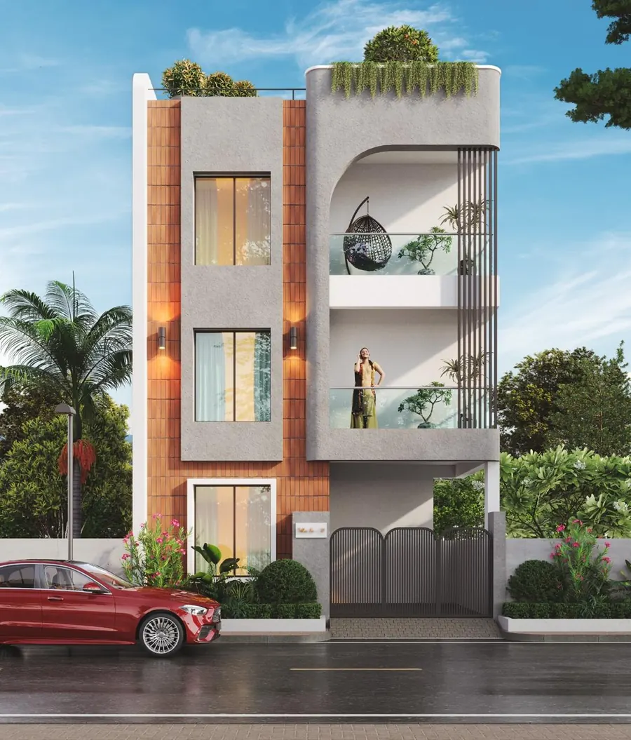 Three-level villa elevation at ATH Feathers