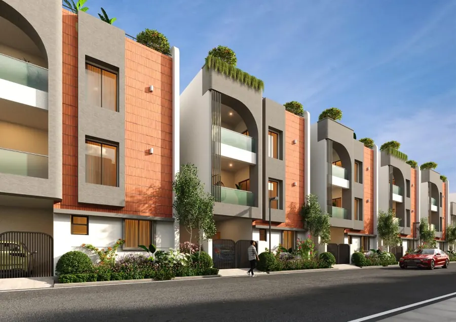 Tree-lined internal street – ATH Feathers villas, Kundrathur, Chennai
